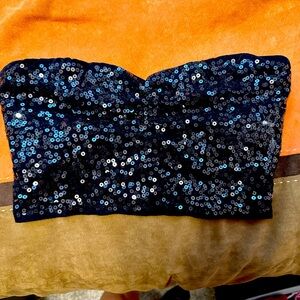 Sequin black crop top, vintage Forever 21, like new